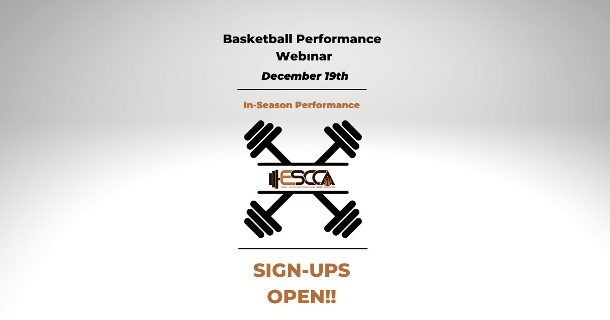 Happy to announce our next webinar! 

On December 19th at 20:00 CET, we ll talk about In-Season training. 

Check out our world-class speaker and sign-up at escca.net/portfolio/in-s…
