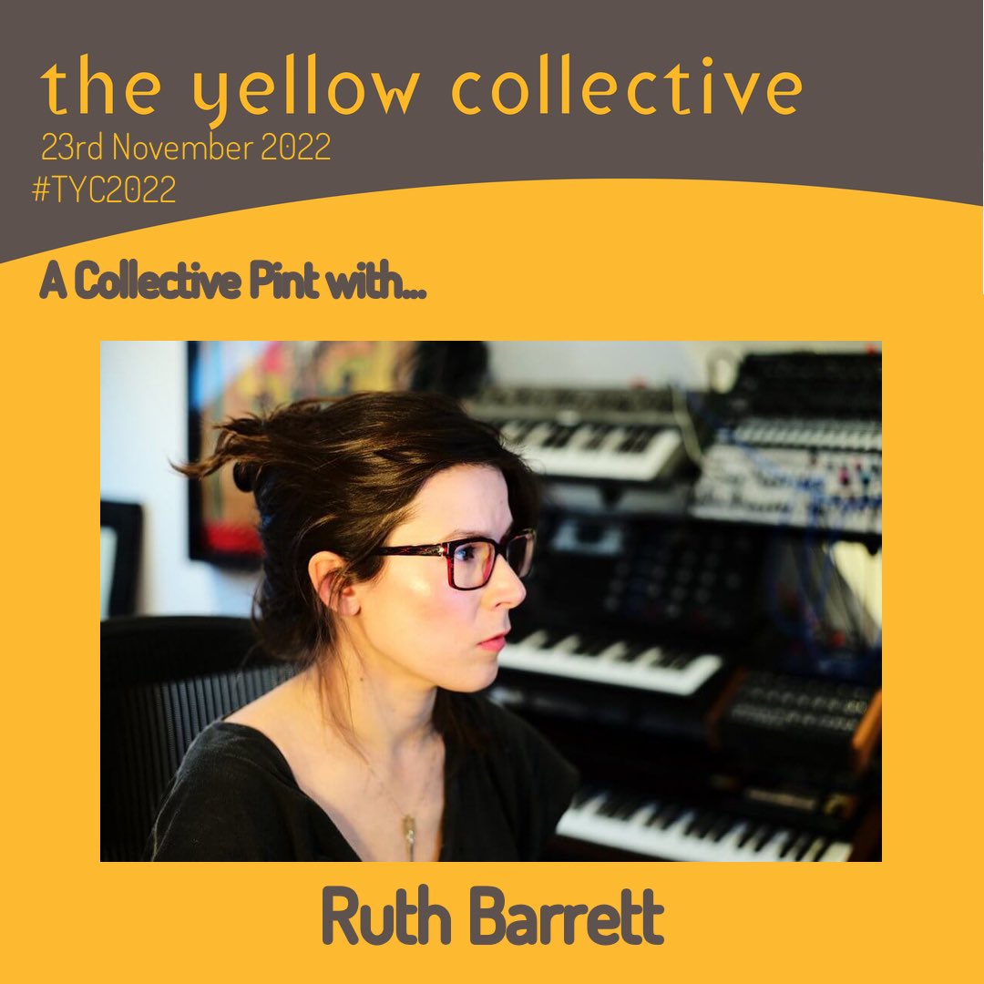 Excited to be sharing a glass and a chat with @ruthdbarrett at #tyc2022 tomorrow! Only a few tickets left now! #composer #prodcucer #theyellowcollective