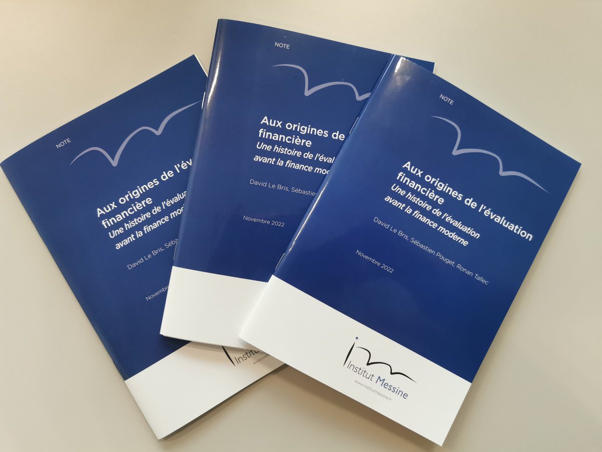 Aux origines de l'évaluation financière - une histoire de l’évaluation avant la #finance moderne 

Suivez la conférence de lancement de la nouvelle note de l'Institut Messine à distance en cliquant ici : call.lifesizecloud.com/16134521

#evaluation