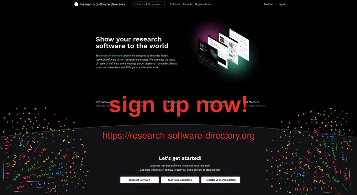 eScienceCenter's tweet photo. It's easy to get started but we encourage you to view the  live demo of the #ResearchSoftwareDirectory:
https://t.co/fueBwhX9qX

Have any questions? Email us at rsd@esciencecenter.nl https://t.co/ULI2K2Bqmk