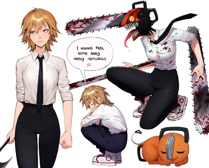 fem!denji 
#chainsawman (or should i say...chainsaw woman?) 