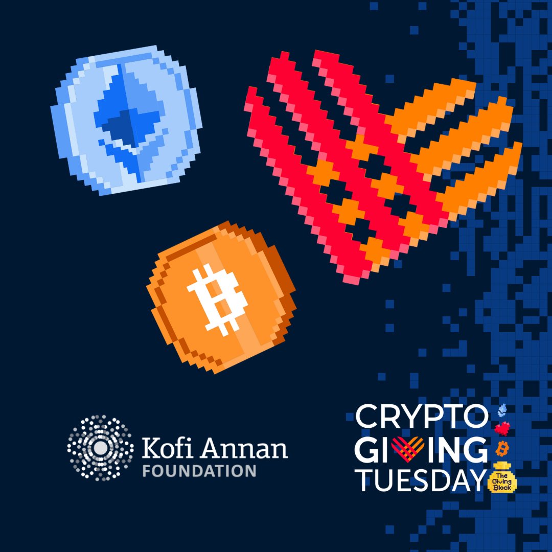 KofiAnnanFdn's tweet photo. 🚀 ❤️ #GivingTuesday and #CryptoGivingTuesday are only one week away! Find out how you can help empower young people to build a peaceful future with a #Crypto donation here ⤵️
https://t.co/bdlkomhOy4
#backtopeace #cryptophilanthropy @TheGivingBlock @cryptotuesday https://t.co/tJsH5t8zyu
