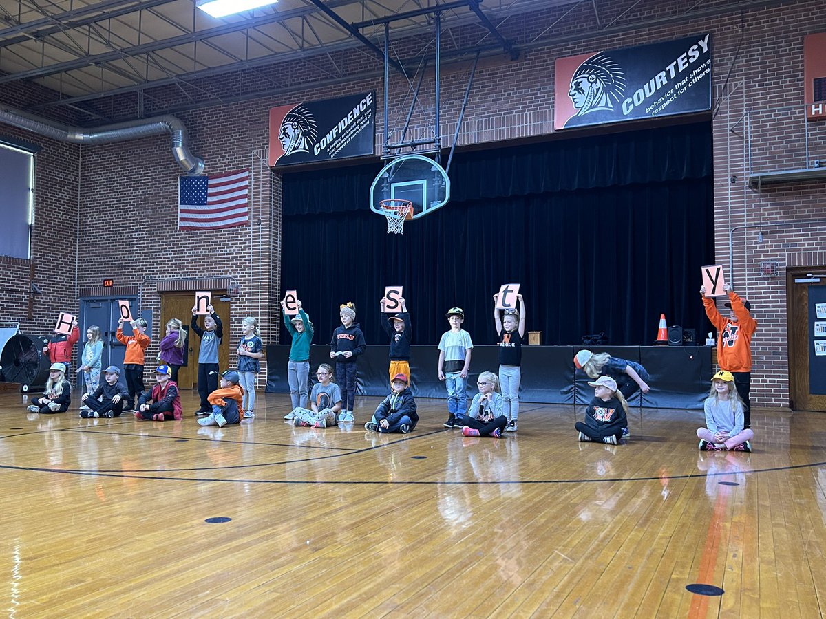 PrincipalWoll's tweet photo. Congratulations to our Winning Warriors for showing HONESTY!  We are proud of them and had an exciting assembly this morning.  🧡🖤🧡 #wesclinwarriors https://t.co/re1WXsQ7qn