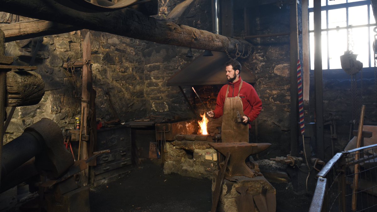 NTSouthWest's tweet photo. On Saturday 19 November, blacksmiths celebrated #StClementsDay at @FinchFoundryNT - the last working water-powered forge in England. As you can see from this shot, it was a roaring day 🔥

Photo credit: Jay Williams

#NationalTrustSouthWest https://t.co/aoZHyDt9pc