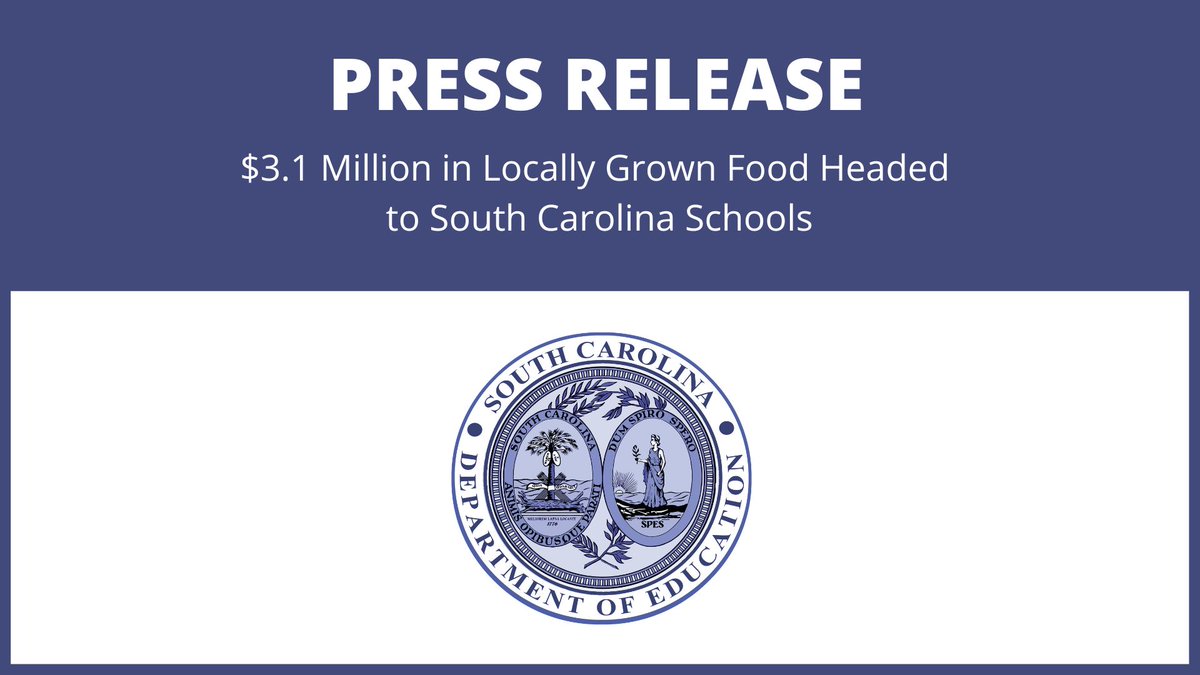 EducationSC's tweet photo. ππ₯South Carolina students will be eating more food grown by local farmers as part of a partnership involving the South Carolina Department of Agriculture and the South Carolina Department of Education. Learn more: https://t.co/HYNCzCNZ4i
#FarmtoSchool #SCGrown #CertifiedSC https://t.co/uYJWEomAQU