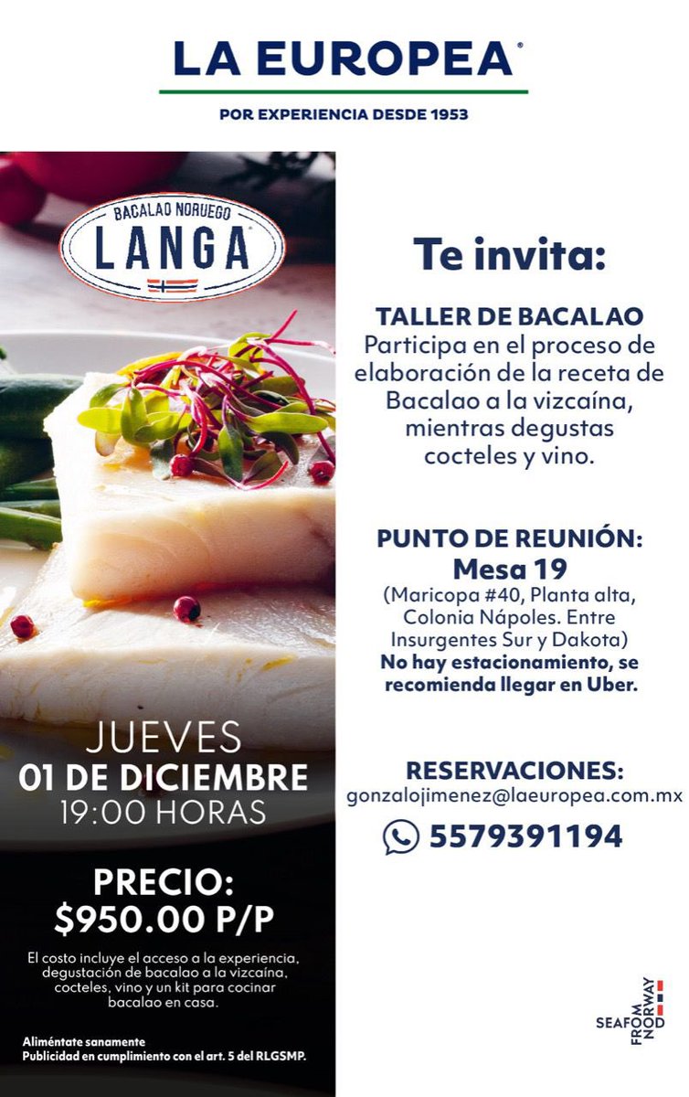 Terravid's tweet photo. Quedan pocos lugares!! @LaEuropeaMexico @LaMesa19 https://t.co/kQGXLSjxA6