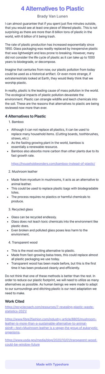its_bvl's tweet photo. As plastic pollution continues at an alarming rate, many look for alternatives. https://t.co/wnD4oangfC