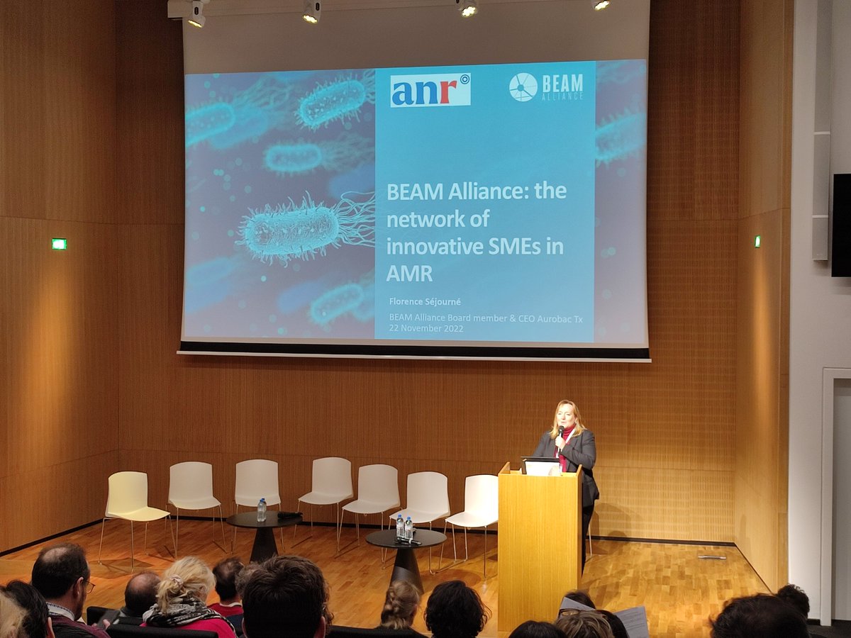 JulieTheBatgirl's tweet photo. @CampusCondorcet @AgenceRecherche @CRCordeliers @univ_paris_cite @EtheveMelanie @FloSEJOURNE starts Session 3: From #research to #innovation by presenting the @AllianceBEAM, a #nonprofit that helps the small and middle-sized enterprises (#SMEs) that are responsible for nearly all new drug development.
#antibiotics #AntiMicrobialAwarenessWeek #smallpharma https://t.co/rMJYANFjTk