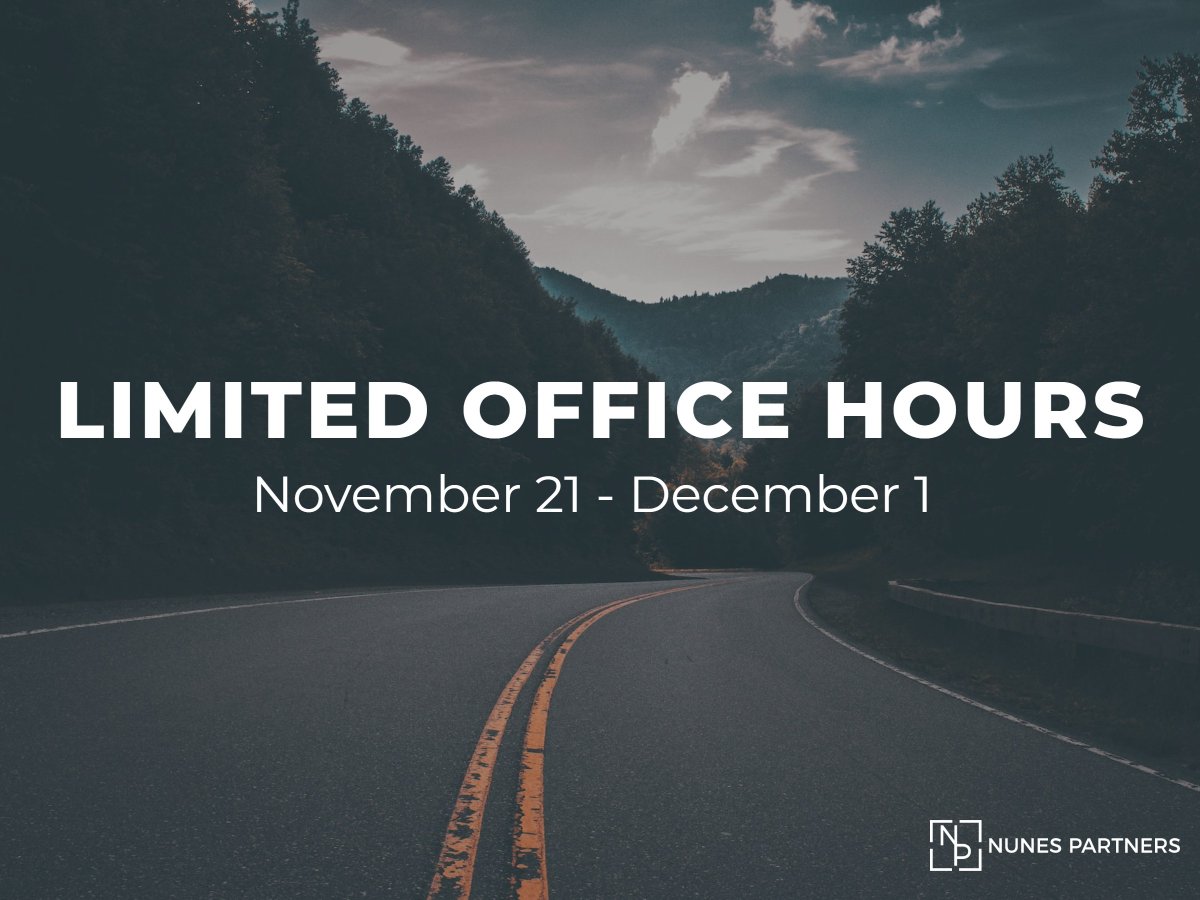 NunesPartners's tweet photo. PSA! Office hours will vary over the next week while we travel. Please be patient. We will connect with you as soon as possible!
#travel #holiday #family #update #news #PSA #nunespartners https://t.co/q35Q8mQLJ5