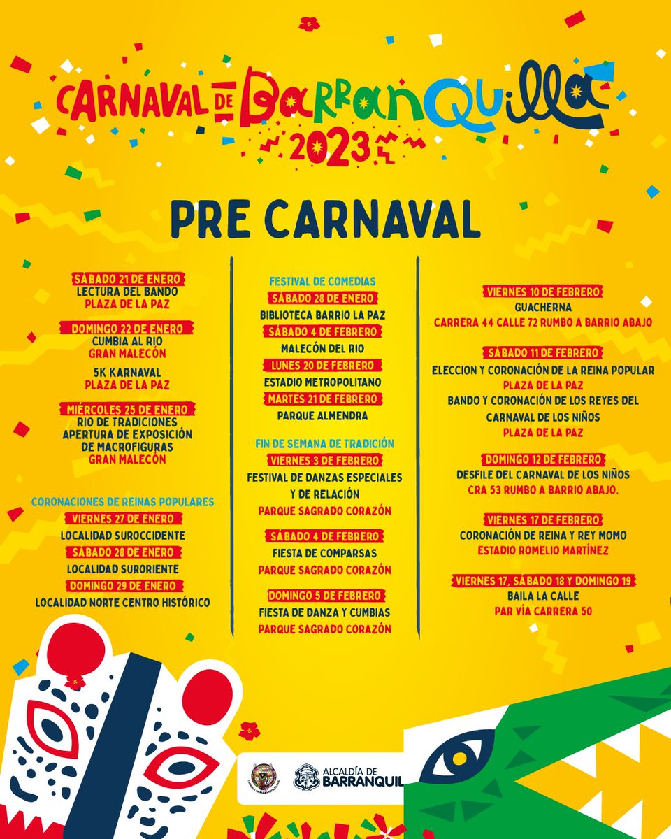 Carnaval de Barranquilla on Twitter "¡PROGRAMACIÓN OFICIAL 