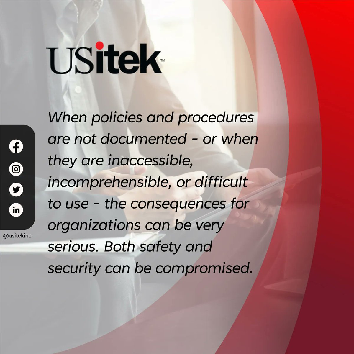 usitekinc's tweet photo. Do NOT be compromised. 

#USitek
#BusinessRunsonUSitek 
#Datagathering #Networkgathering #Compliance https://t.co/LDgsTEkZy8