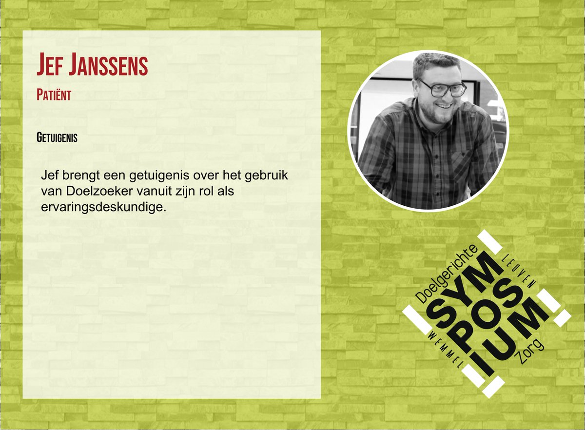institute911's tweet photo. Jef Janssens getuigt op het #duosymposium #Doelgerichte #Zorg over het gebruik van de #Doelzoeker. Vanuit zijn #patiëntenbeleving weet hij hoe belangrijk persoonlijke doelen zijn in het #zorgtraject. 

Schrijf je in en kom luisteren naar Jef's verhaal: https://t.co/Q9VJ7oGv86 https://t.co/ZiALDdY2eF