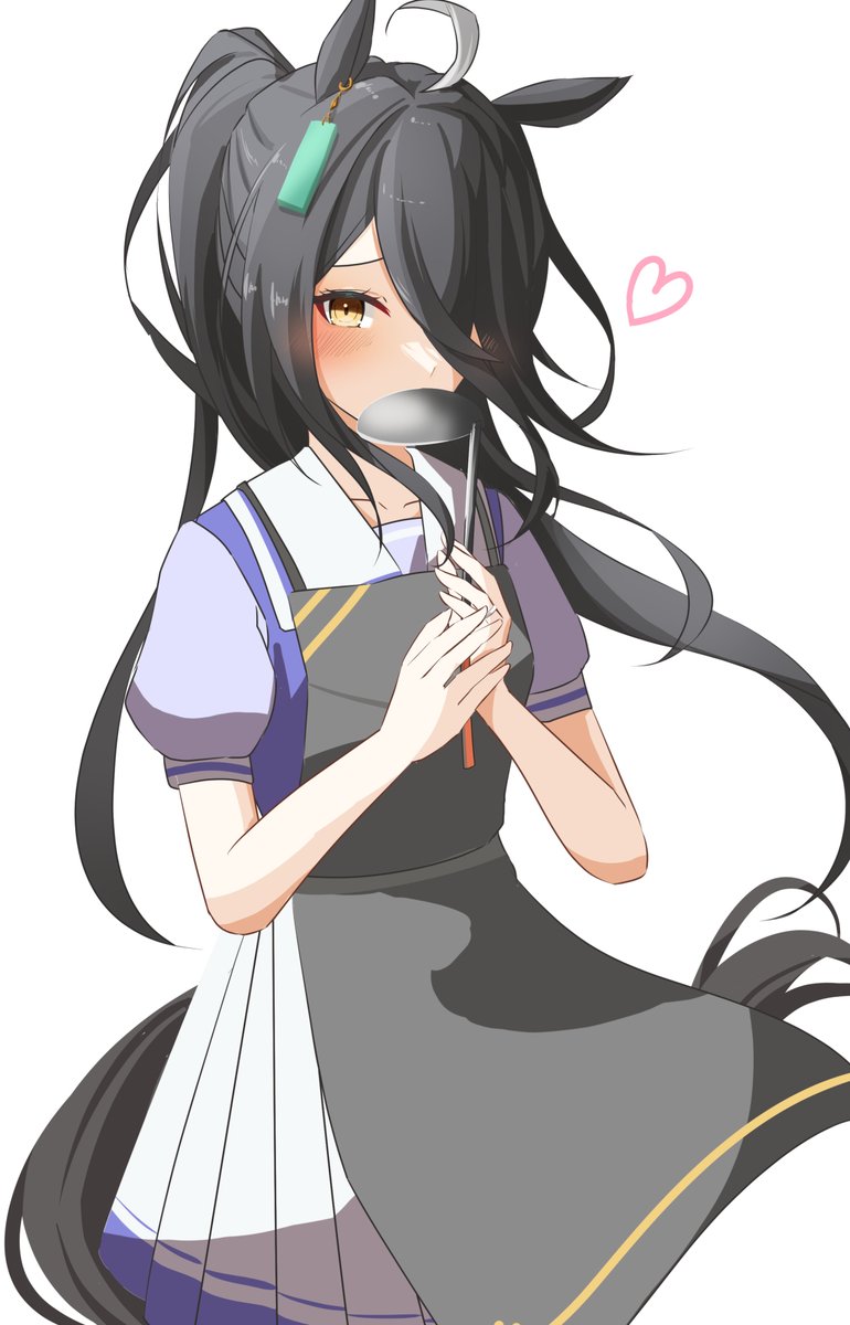 manhattan cafe (umamusume) 1girl animal ears horse ears solo black hair school uniform tail  illustration images