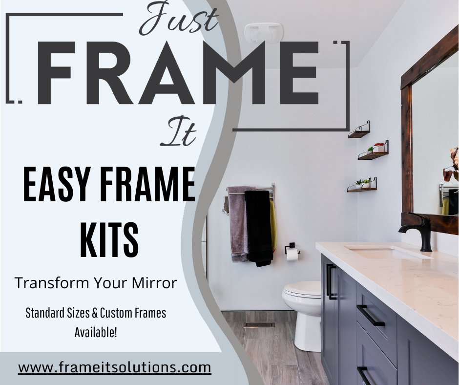 youframeit's tweet photo. Do you have a basic mirror that needs a change? Update your room in a matter of minutes! 
#DIY #MirrorFrames #JustFrameIt #NoAdhesive https://t.co/Jo9iLv6HIV