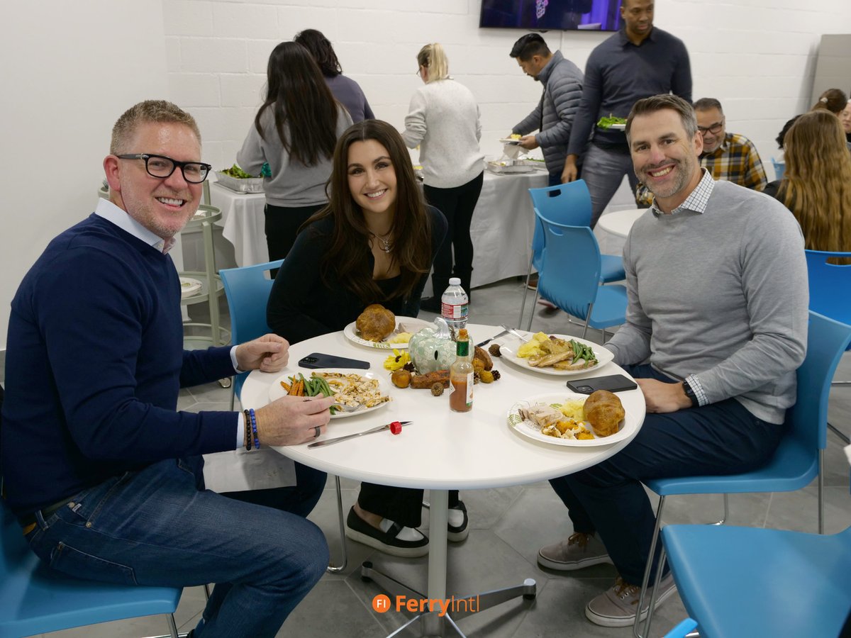 FerryIntl_'s tweet photo. We celebrated #Thanksgiving a little early here in Dallas, TX! #FerryIntl is so blessed to have each and every one of our employees on board. 
.
We were even lucky enough to have @tomferry with us!🤩🧡 https://t.co/iKoBh5NtSI