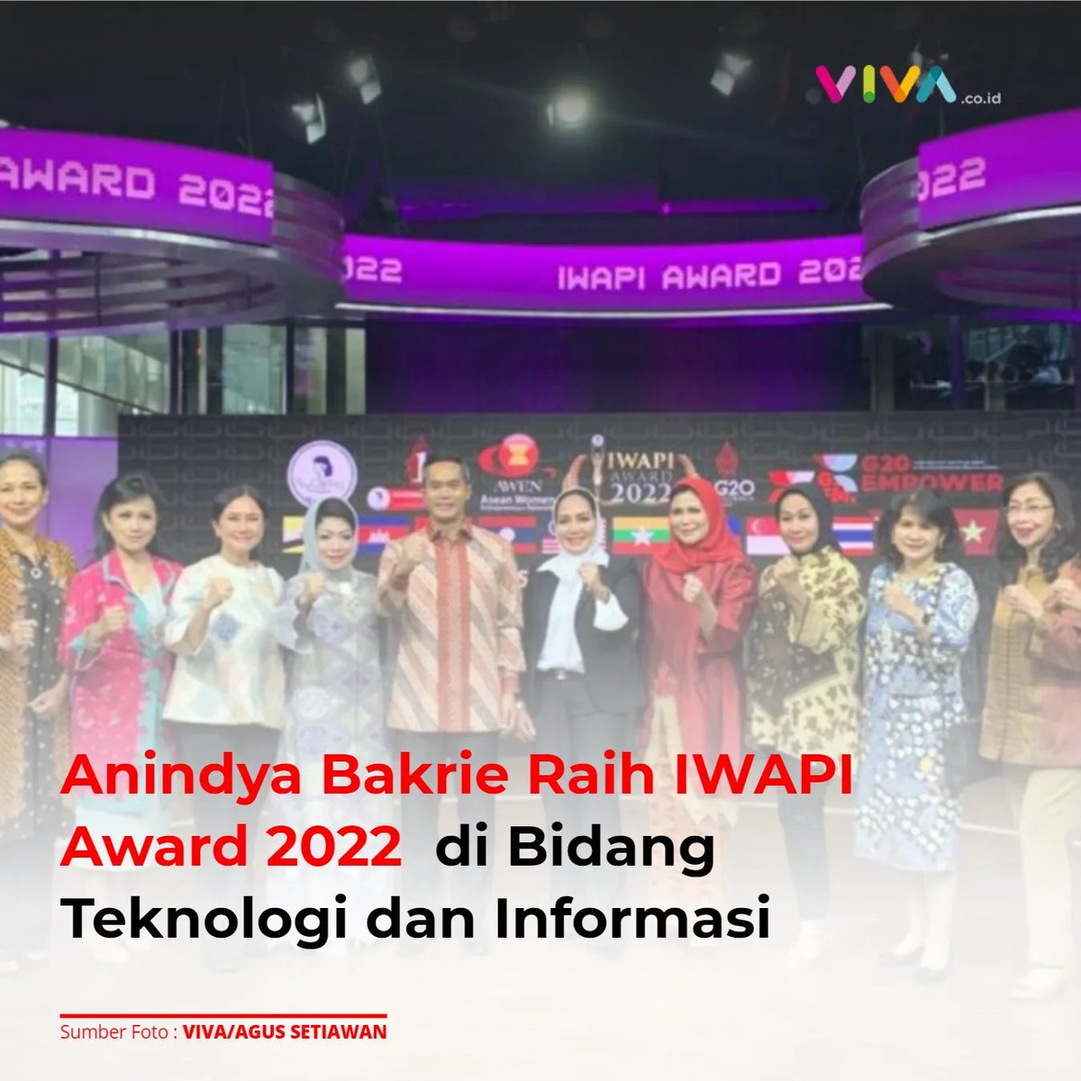 VIVAcoid's tweet photo. CEO, Presiden Direktur PT Bakrie & Brothers, Tbk sekaligus Presiden Direktur PT. Visi Media Asia, Tbk raih penghargaan Ikatan Wanita Pengusaha Indonesia (IWAPI) 2022 di bidang Teknologi dan Informasi.
Selengkapnya: https://t.co/3VkmtWrZVe
___
#VIVACOID #AnindyaBakrie #IWAPI https://t.co/aBEe8w30LH