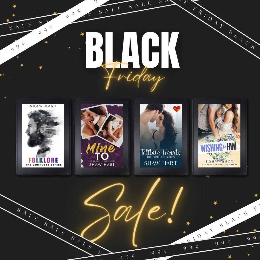 BLACK FRIDAY DEAL!! Now's your chance to get these four great series for 99 cents each! Folklore: amzn.to/33e4ds0 Mine to: amzn.to/2UjQIVt Telltale Hearts: books2read.com/u/31DAND Wishing on Him: amzn.to/3GPrdQ0 #blackfridaysale #LimitedTimeOffer