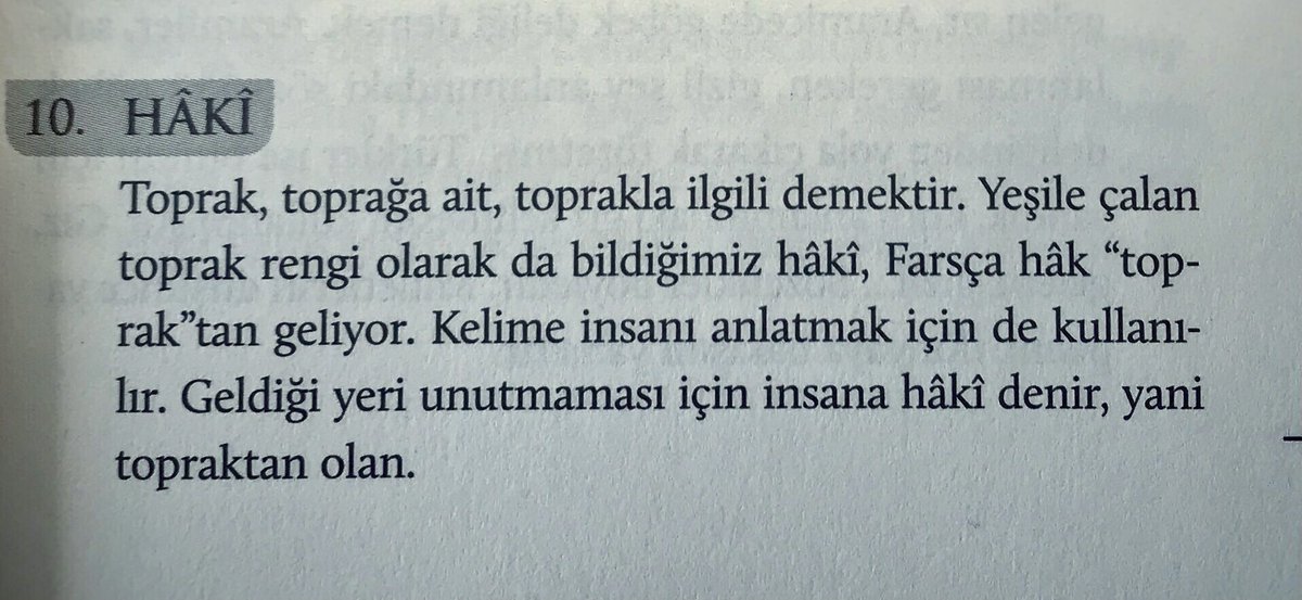 etimoloji's tweet photo. Bazı kelimeler muhteşem. Mesela hâkî, sadece bir renk değil. https://t.co/qDcR7jACNe