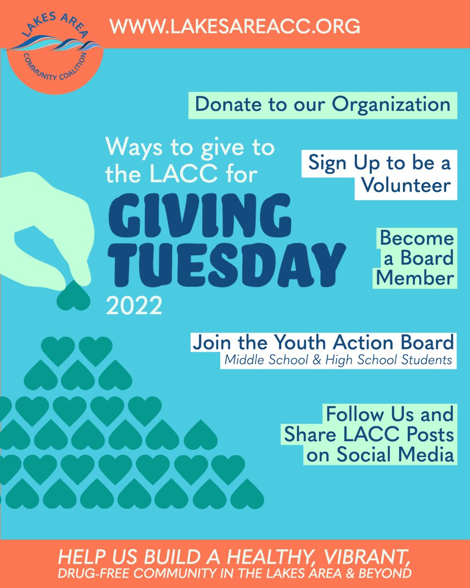 𝒪𝓃𝑒 𝒲𝑒𝑒𝓀 𝒜𝓌𝒶𝓎 from #GivingTuesday💙
Learn how YOU can give to the LACC!

👉 Donate Today: bit.ly/lacc_donate
👉 Learn More about Volunteering: bit.ly/LACCVolunteer
👉 Join the Youth Action Board: bit.ly/YABSignup

#LACC #Volunteer #Donate #SignUp #Youth