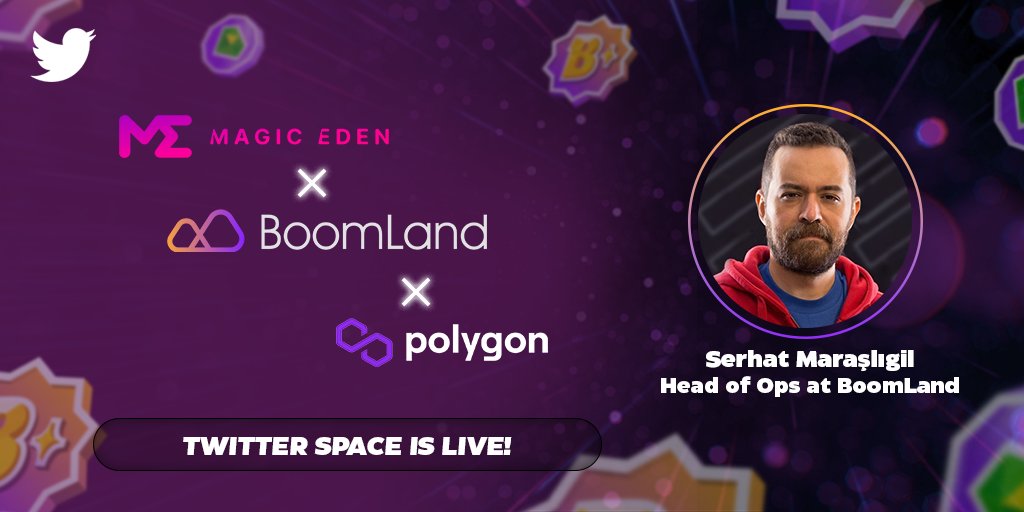 BoomLandGames's tweet image. We can’t wait to be among the first @0xPolygon projects to launch our NFT collection on @MagicEden!

Celebrate with us on Spaces with @IcedKnife and @fxnction: 

=20