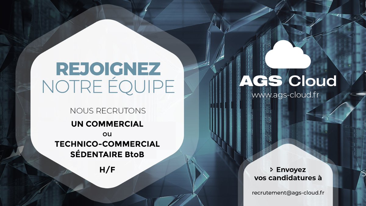 AGSCloud's tweet photo. 📢 Rejoignez notre équipe !

AGS Cloud #recrute son futur collaborateur : un commercial ou technico-commercial sédentaire BtoB (H/F)

Diffusez ou contactez nous https://t.co/goODhZmo9k