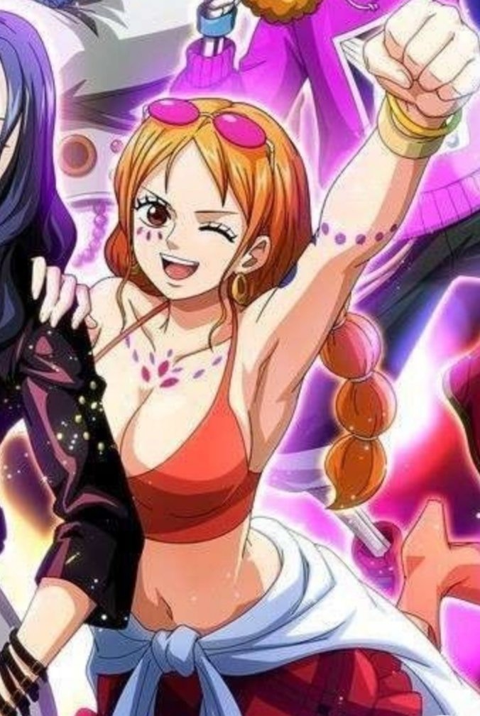 AidaKoizumi's tweet photo. Hoy he vuelto a ser Nami, con el outfit casual de RED✨💕🍊🍊🍊 https://t.co/HE2Q35wwEo
