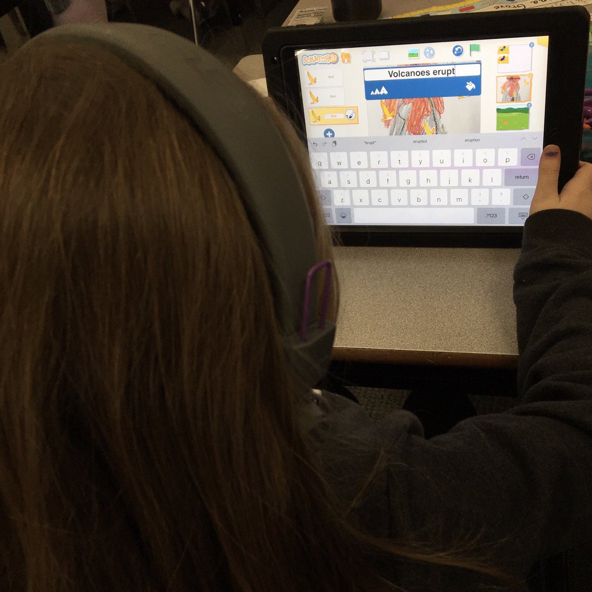 mar10g's tweet image. 1st grade students @Trojans_Madison have successfully used @ScratchJr to program animations & express their knowledge about 🌋 and freshwater pond habitats. Thanks MIT @medialab! #codingtolearn