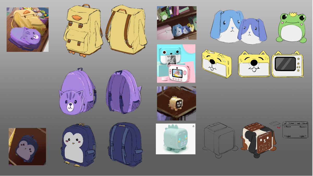 nameheregames's tweet photo. Prop Callouts by Olly (@OliverGisborne) - if you could have any one of those three rucksacks, which one would you choose? 💜 #conceptart #gamedev #gameart #indiedev #indiegame @Falmouthgames https://t.co/G0daOMtc82