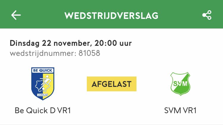 BeQuickDames1's tweet photo. Vanavond geen bekerwedstrijd op het Tolhuispark helaas. Wedstrijd afgelast #Tolhuispark @BeQuickDokkum #NoordelijkeKNVBbeker https://t.co/AbW4pmJS4V