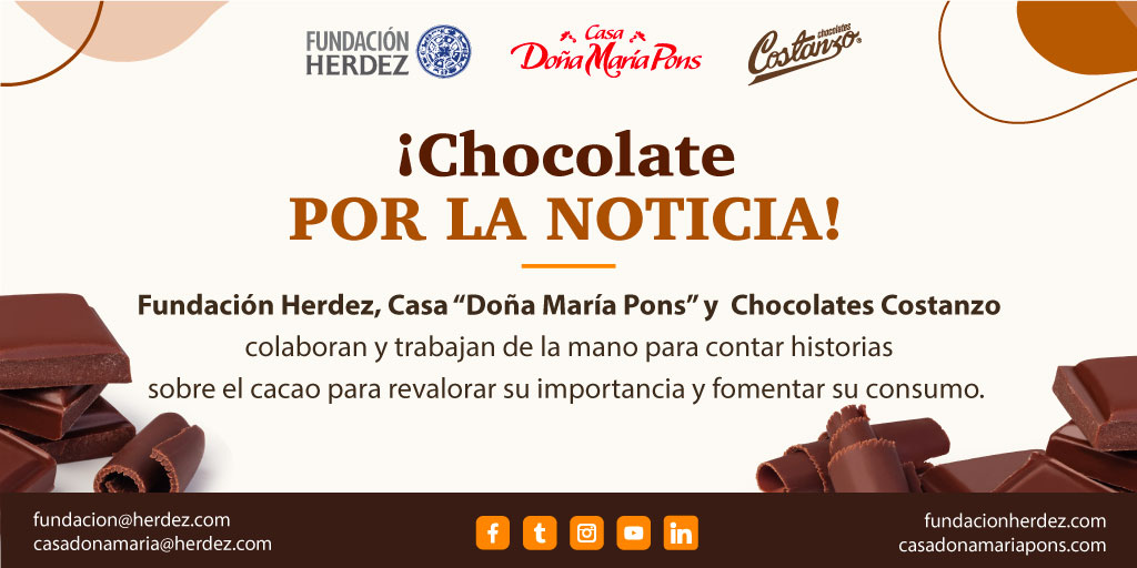 ¡Estamos muy felices de anunciarles que tendremos una gran colaboración con <a href="/HerdezFundacion/">Fundación HERDEZ A.C</a>!
Tendremos actividades, trivias y más sorpresas para todos ustedes.
¡Contemos esta historia juntos!

#CasaDonaMariaPons #Chocolate