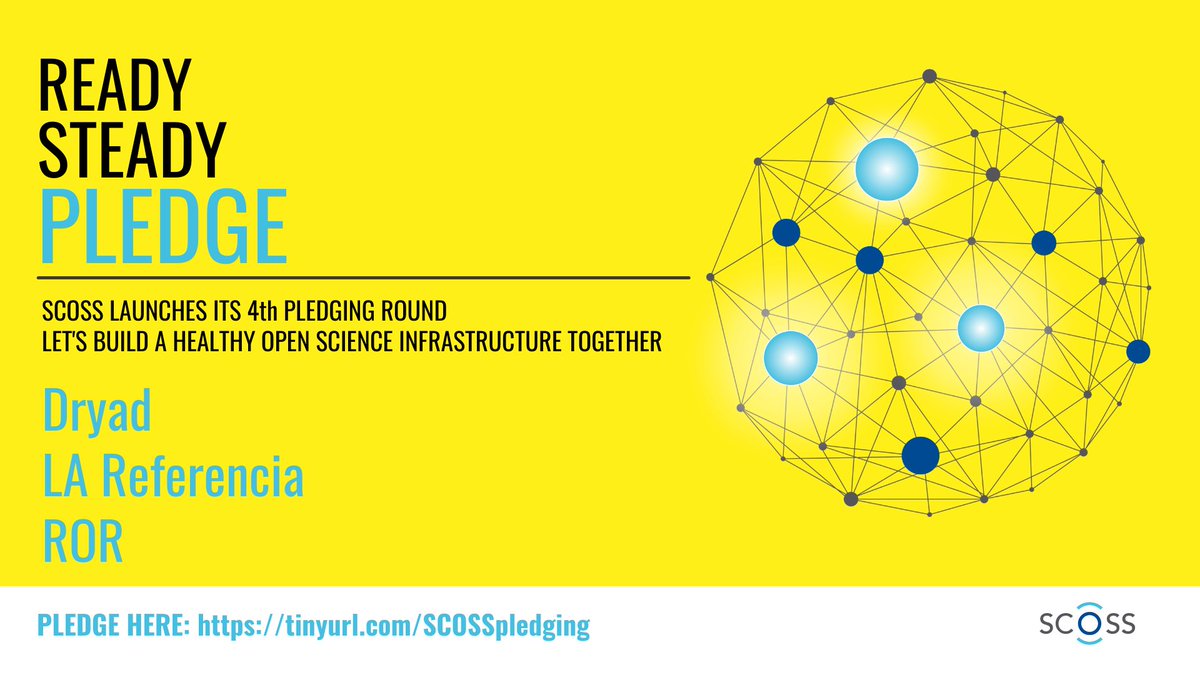 scossfunding's tweet photo. In fourth gear! 
SCOSS launches its 4th pledging round with Dryad, LA Referencia and ROR. 

Help support these organisations and pledge here: https://t.co/TYXJKRiuFT  
@datadryad @LAReferenciaAA @ResearchOrgs https://t.co/b2J9G7Otn1