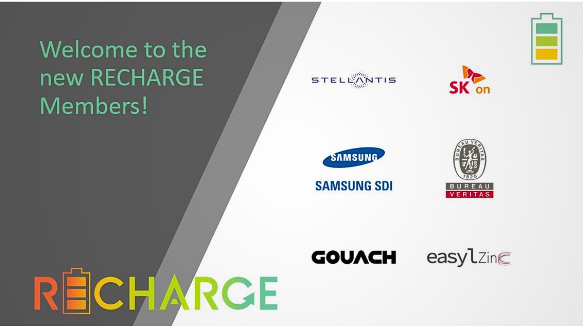 📣RECHARGE is proud to announce our New Members! Welcome👏

✅Bureau Veritas
✅Easylzinc
✅Gouach
✅Samsung SDI
✅SK on
✅Stellantis

These companies will support us to further strengthen the voice of the The Advanced Rechargeable &amp; Lithium Batteries Association.