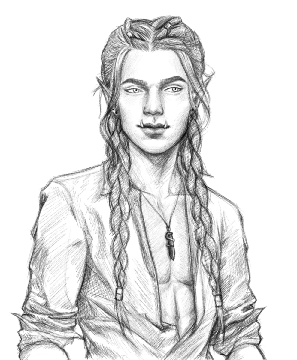 Kesst sketch complete. Im loving this shirt on him🥰
#orc #sketch #WIP #DigitalArtist