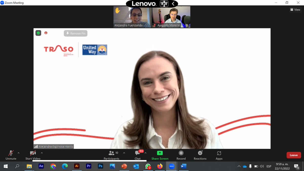 "Articular el trabajo con el gobierno local nos permite maximizar el impacto, no en función de proyectos, sino de temas como apuestas de transformación, en nuestro caso es la Educación de calidad en todos los niveles". <a href="/alejaharris/">Alejandra Espinosa Harris</a> durante MASTERCLASS UW.

<a href="/UnitedWay/">United Way</a>