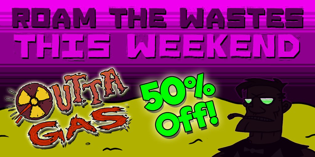 outtagasgame's tweet photo. OUTTA GAS on #Steam sale now! Explore the wastes and deviously dismember its weird and wacky inhabitants! 20+ hour #PostApocalyptic #RPG
☢️🚫⛽☠️

☢️ Link Below☢️ 

#steamautumnsale #SteamSale #SteamDeals #indiegame #indiegames #IndieGameDev #gamedev #solodev #pcgaming #outtagas https://t.co/UU5oJ10OHP