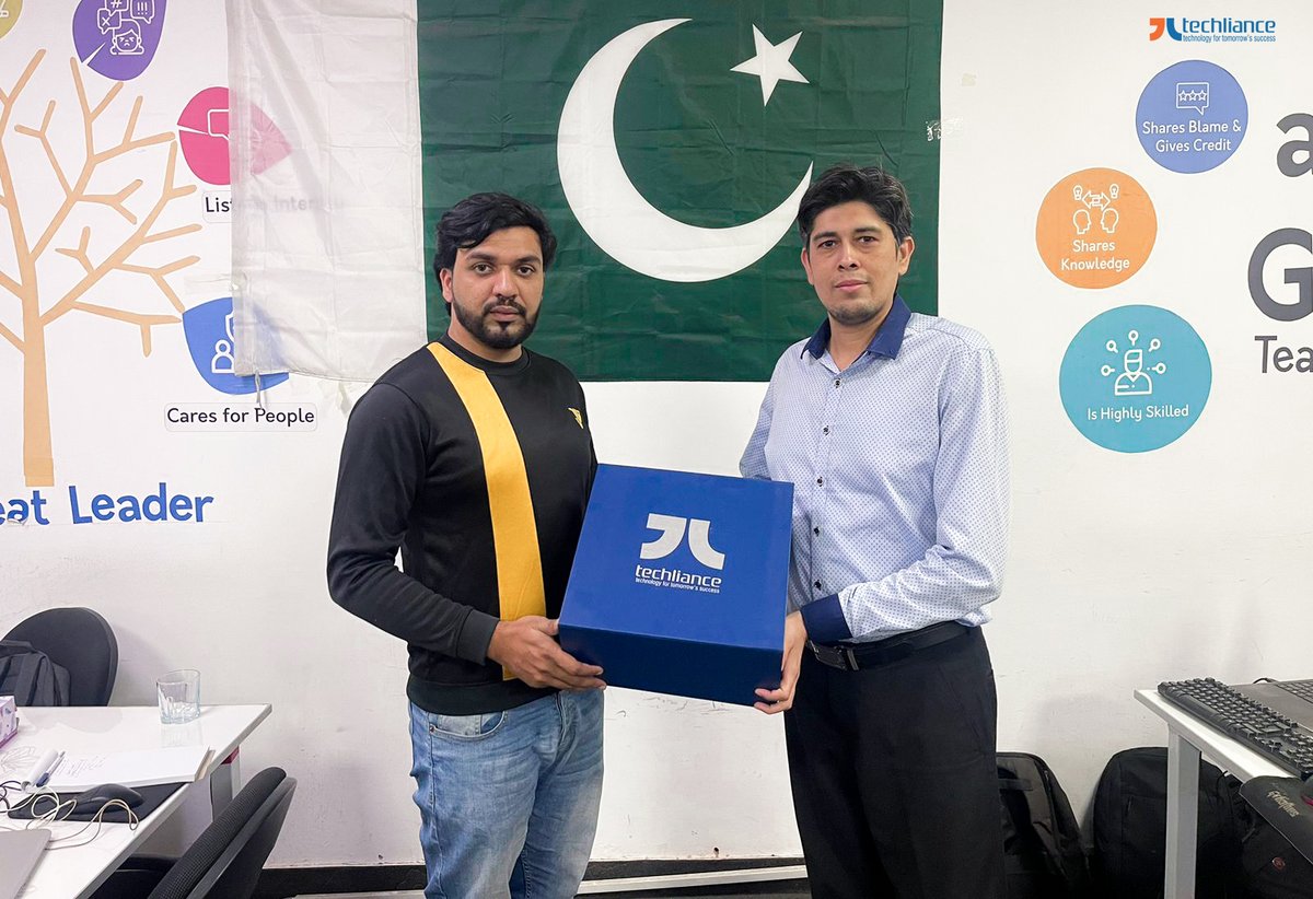 Techliance (@techliance) on Twitter photo We at <a href="/Techliance/">Techliance</a> take pride in employee appreciation. Mr. Khurram Elahi (CTO & Director) honors Muhammad Sameer (Sr. Lead Generation Executive) with a gift for joining our team.
#EmployeeExperience #appreciation #Welcome We at <a href="/Techliance/">Techliance</a> take pride in employee appreciation. Mr. Khurram Elahi (CTO & Director) honors Muhammad Sameer (Sr. Lead Generation Executive) with a gift for joining our team.
#EmployeeExperience #appreciation #Welcome
