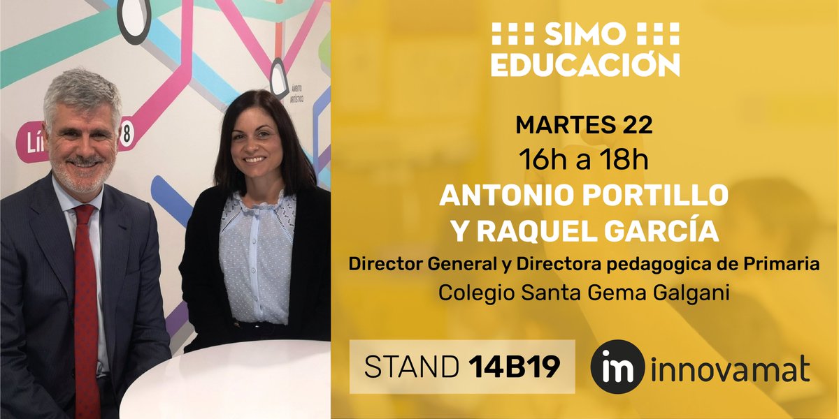 innovamat_es's tweet photo. ➡️Ahora mismo en nuestro stand de @SIMOEDU_ tenemos el gusto y el placer de charlar con @rgmolinos y @aportigar sobre nuestra propuesta aterrizada en el aula. #SIMOEDU22 https://t.co/qh4g4AhOYV