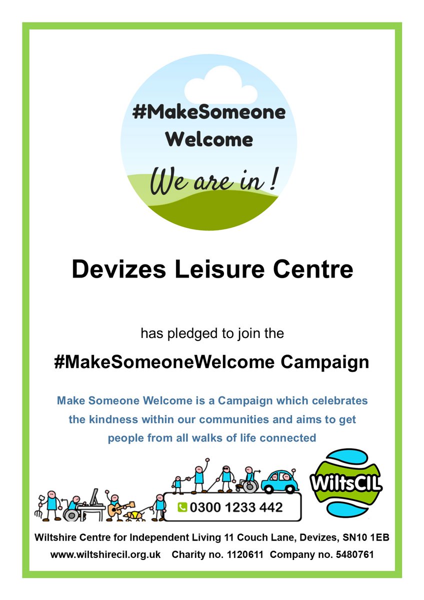 WILTSCIL's tweet image. Tuesday afternoon #MakeSomeoneWelcome alert...Devizes Leisure Centre are one of the first to sign up and make their pledge to enable more people to access the swimming pool via their Pool Pod, with more leisure centres to follow #theyrein #poolpod #devizes #swimming