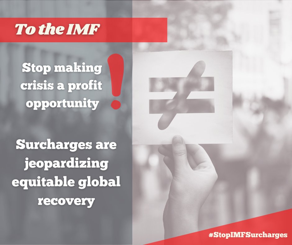 CSOs worldwide, 9 UN Independent experts and special rapporteurs are calling @IMFNews ONCE MORE to #StopIMFSurcharges. They are counterproductive, unfair and undermine countries ability to fight #ClimateChange 👉🏻bit.ly/3Ou8Svu