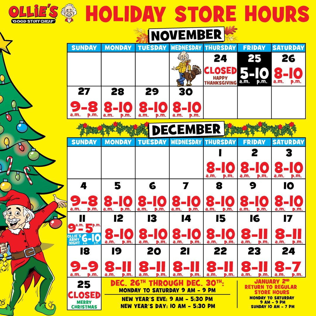 Ollie's on Twitter "Hey folks! We've extended our hours for the