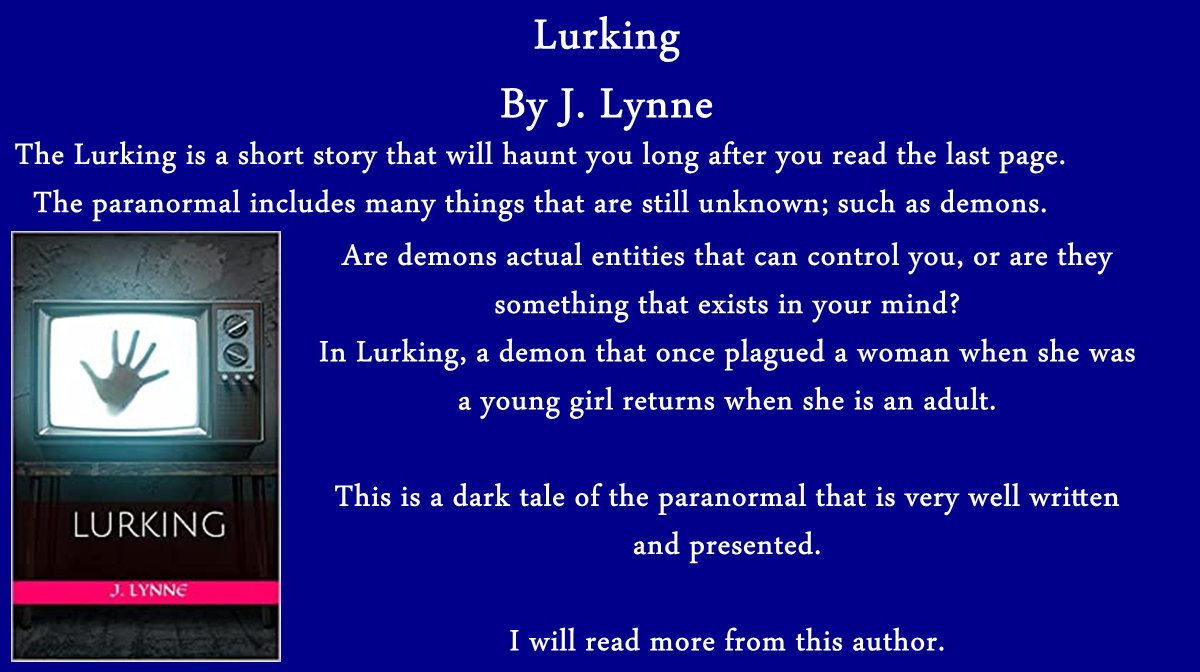 Good morning Everyone
Are you looking for great #books
Let me introduce you to #author 
<a href="/J_Lynne_/">J Lynne</a>  
#read #reviewed #recommend
LURKING
Her #shortstories of the #paranormal 
are creative and scary
#WritingCommunity #readingcommunity #horror #horrorCommunity  #readerscommunity