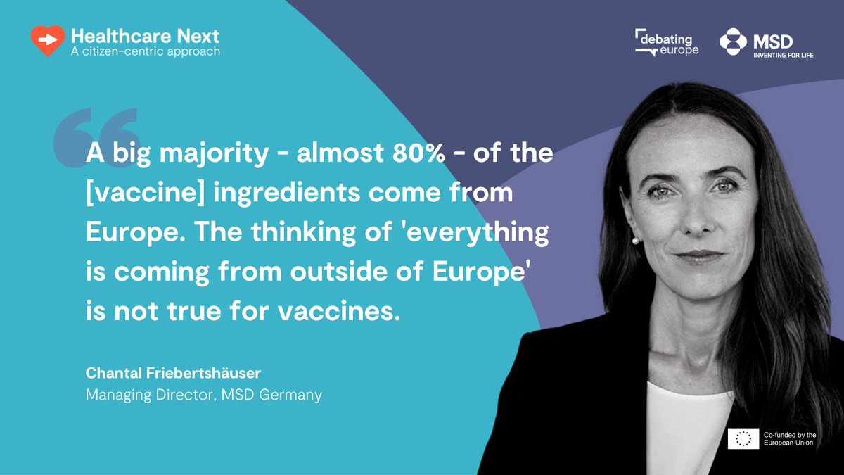 debatingeurope's tweet photo. ❓ Should EU Medicine #SuppplyChains be shorter and more sustainable? How does this apply to #vaccines?

💬 Chantal Friebertshäuser (@friebertsh), Managing Director @MSD_Deutschland, shares her insights in our debate with @MSDEurope!
↪️ https://t.co/vLsdbMJhei https://t.co/1yHHHZBrBm