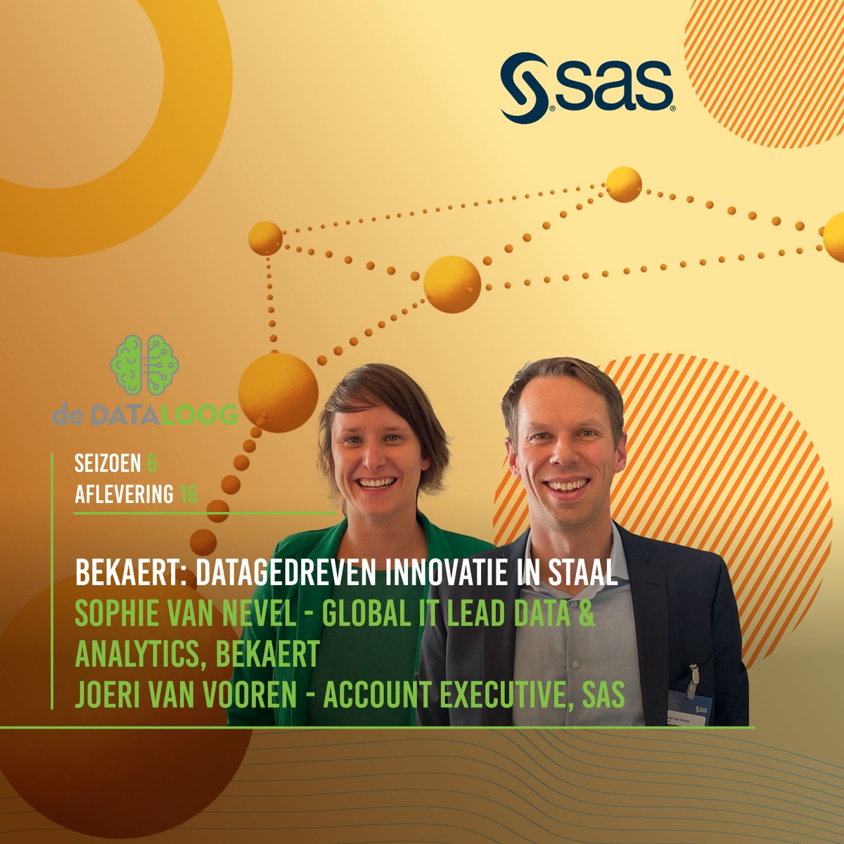 In deze #podcast van <a href="/dedataloog/">dedataloog</a> hoor je het verhaal van <a href="/Bekaert/">Bekaert</a> over datagedreven innovatie in staal. Een must voor iedereen met interesse in de ontwikkelingen binnen de industrie en verduurzaming. 2.sas.com/6019MNAPt

#podcast #manufacturing #analytics #AI #SASInnovate