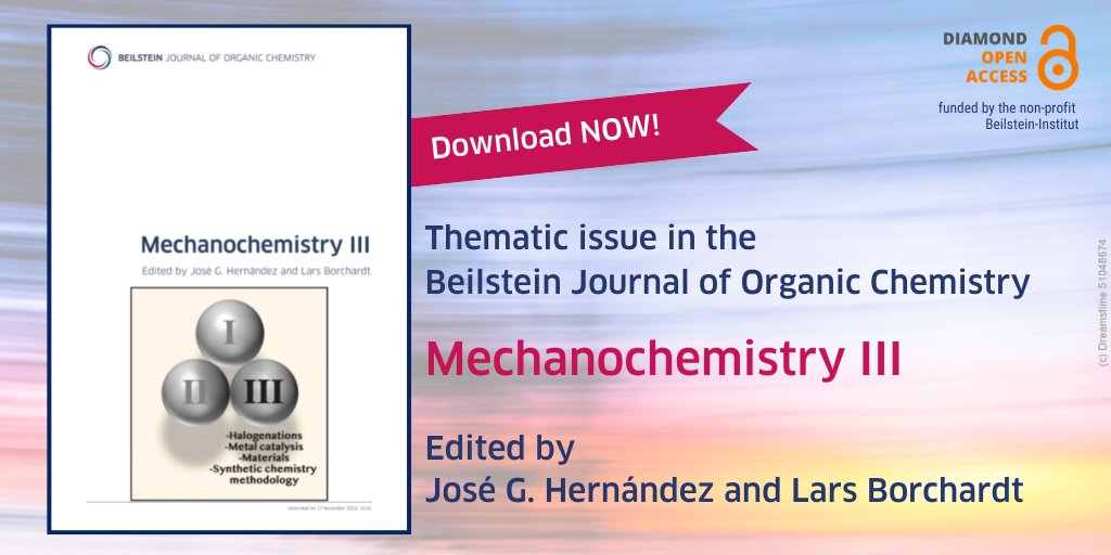 Beilstein-Institut @beilstein-institut.bsky.social (@beilsteininst) on Twitter photo The #thematicissue “#Mechanochemistry III” 🧪⚙️ ✏️ edited by <a href="/JoseGHernand/">Jose G. Hernandez</a> <a href="/UdeA/">Universidad de Antioquia</a> and Lars Borchardt @Borchardt_Group <a href="/ruhrunibochum/">Ruhr-Universität Bochum</a> is complete ✔️
Download the complete issue PDF with just one click:
🔗 beilstein-journals.org/bjoc/series/11…
#DiamondOpenAccess 💎🔓 #BJOC The #thematicissue “#Mechanochemistry III” 🧪⚙️ ✏️ edited by <a href="/JoseGHernand/">Jose G. Hernandez</a> <a href="/UdeA/">Universidad de Antioquia</a> and Lars Borchardt @Borchardt_Group <a href="/ruhrunibochum/">Ruhr-Universität Bochum</a> is complete ✔️
Download the complete issue PDF with just one click:
🔗 beilstein-journals.org/bjoc/series/11…
#DiamondOpenAccess 💎🔓 #BJOC