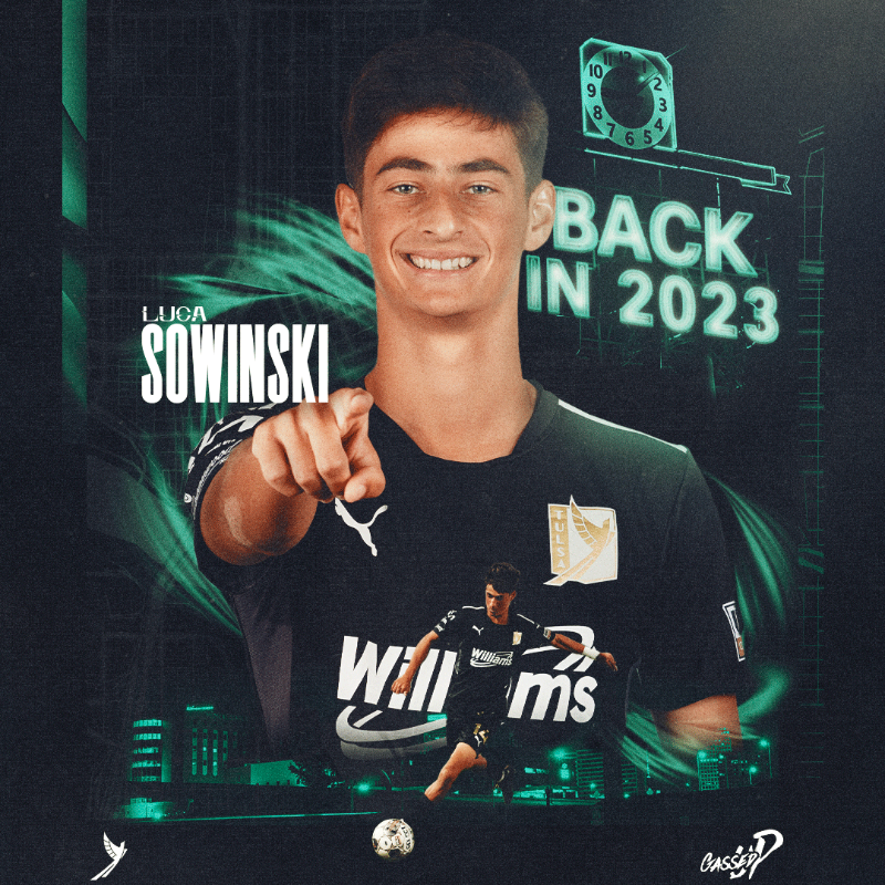 FCTulsa's tweet photo. 𝐎𝐮𝐫 𝐡𝐚𝐭 𝐭𝐫𝐢𝐜𝐤 𝐡𝐞𝐫𝐨 𝐢𝐬 𝐛𝐚𝐜𝐤. 🔥

18-year-old forward @LucaSowinski is officially returning for the upcoming season!

#ForTulsa | #GassedUp⛽️