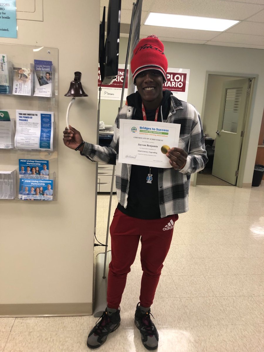 GELABTS's tweet photo. Congratulations to Jayvon for completing your literacy upgrading with Bridges to Success while simultaneously finishing your high school diploma! https://t.co/nULxTSHcZp
