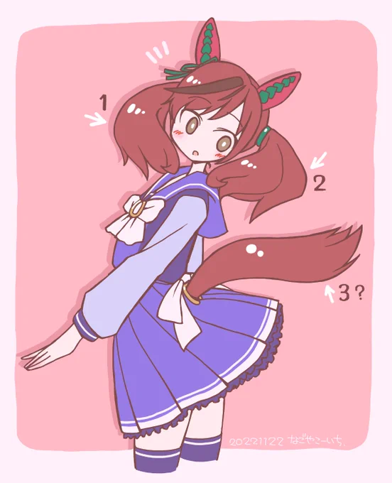 ありゃ?アタシってツインテールなんですかね?#ツインテールの日 #ウマ娘 #ナイスネイチャ 
