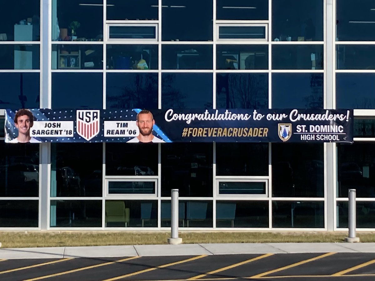 .<a href="/USMNT/">U.S. Soccer Men's National Team</a> we are cheering for our two St. Dominic Crusaders @timream5 and <a href="/joshsargent/">Josh Sargent</a> Let’s go get England on Friday!   Good luck Tim and Josh!!