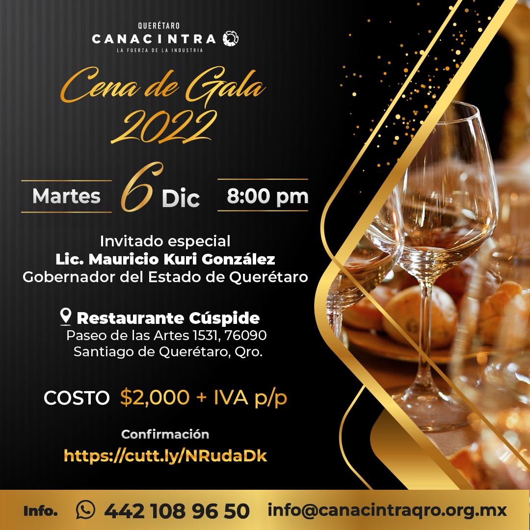 CANACINTRAqro's tweet photo. 🤝🏻 𝗔𝗺𝗽𝗹í𝗮 𝘁𝘂 𝗿𝗲𝗱 𝗱𝗲 𝗰𝗼𝗻𝘁𝗮𝗰𝘁𝗼𝘀 𝘆 𝘀𝗲 𝗽𝗮𝗿𝘁𝗲 𝗱𝗲 𝗲𝘀𝘁𝗮 𝗴𝗿𝗮𝗻 𝗻𝗼𝗰𝗵𝗲 𝗱𝗲 𝗴𝗮𝗹𝗮.
🗓️ 6 de Diciembre
🕖 8:00 pm.
📍 Restaurante Cúspide
⚠️ Confirmación
https://t.co/O0BlCS7TpP
.
#CANACINTRA #canacintraqro
#VisiónDeFuturo https://t.co/qziachG6Q6