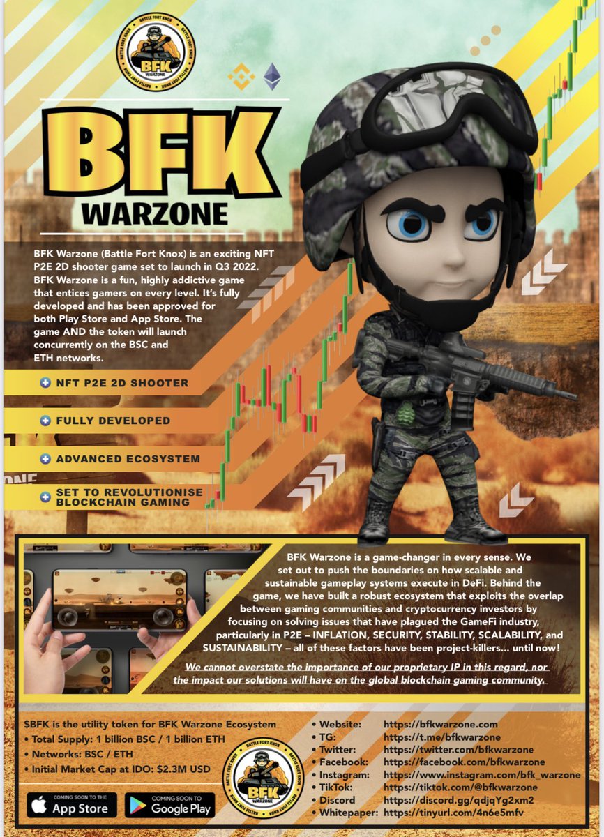 WiedmannJoachim's tweet photo. @RomeoTrades Have a look at @bfkwarzone
Team is building day by day, weekly AMAs and when you see the Ecosystem and the whole project, its a nobrainer. #BFKWARZONE will melt faces! 🔥 Android/PC is live, iOS will coming the next 1-2 weeks. Big Partnerships in the pipeline. https://t.co/NylKgl10AX